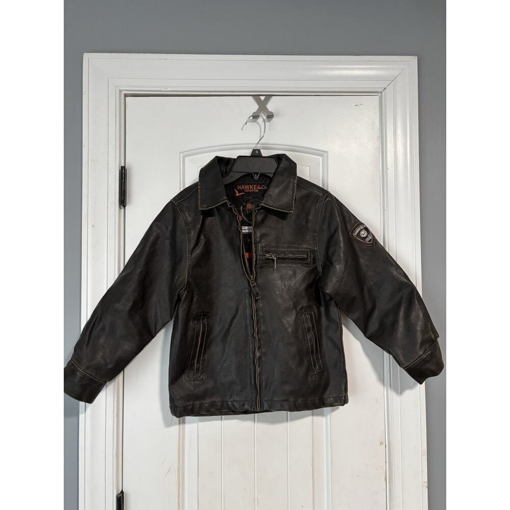 HAWKE & CO Outfitter Black‎ Faux Leather Motorcycle Jacket Size 6